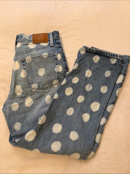 J. Crew Denim - Point Sur for J. Crew Blue Denim Relaxed Leg Jeans with White Polka Dots size 27
